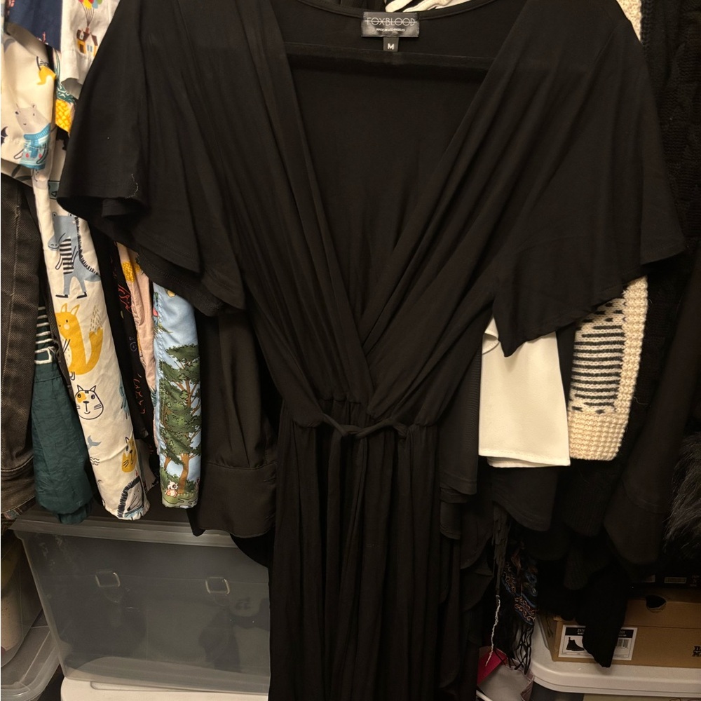 Foxblood Black Midi Dress